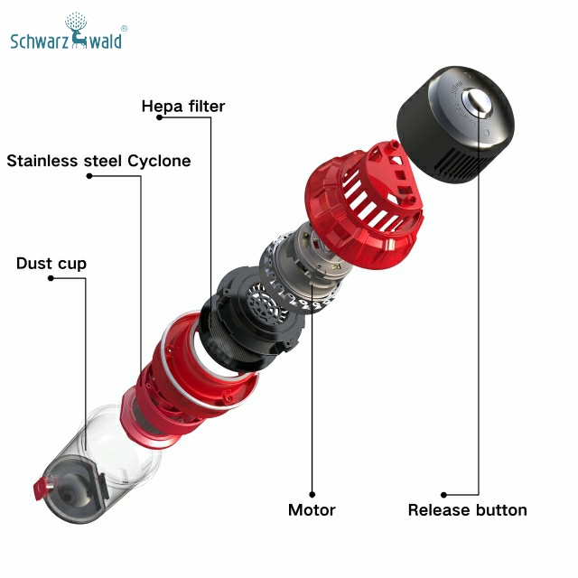 Kabellose Lithiumbatterie -Staubsauger mit Edelstahlzyklon