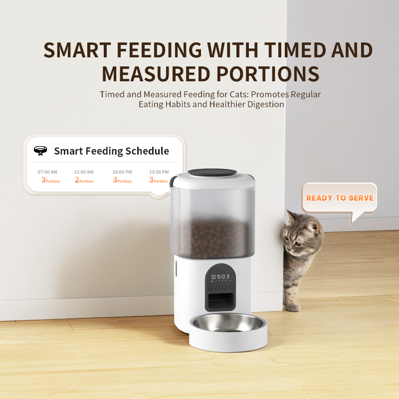 2 in 1 WiFi Camera Smart Automatic Cat Feeder zeitgesteuert für Katzen und Hunde Edelstahl Haustier Feeder Trockenfutterspender