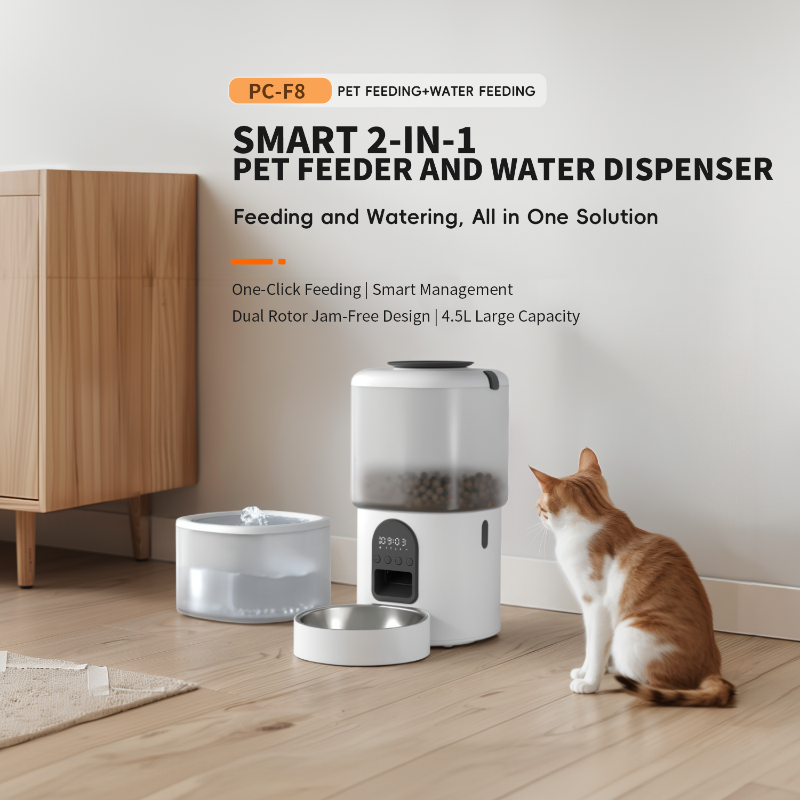 2 in 1 WiFi Camera Smart Automatic Cat Feeder zeitgesteuert für Katzen und Hunde Edelstahl Haustier Feeder Trockenfutterspender